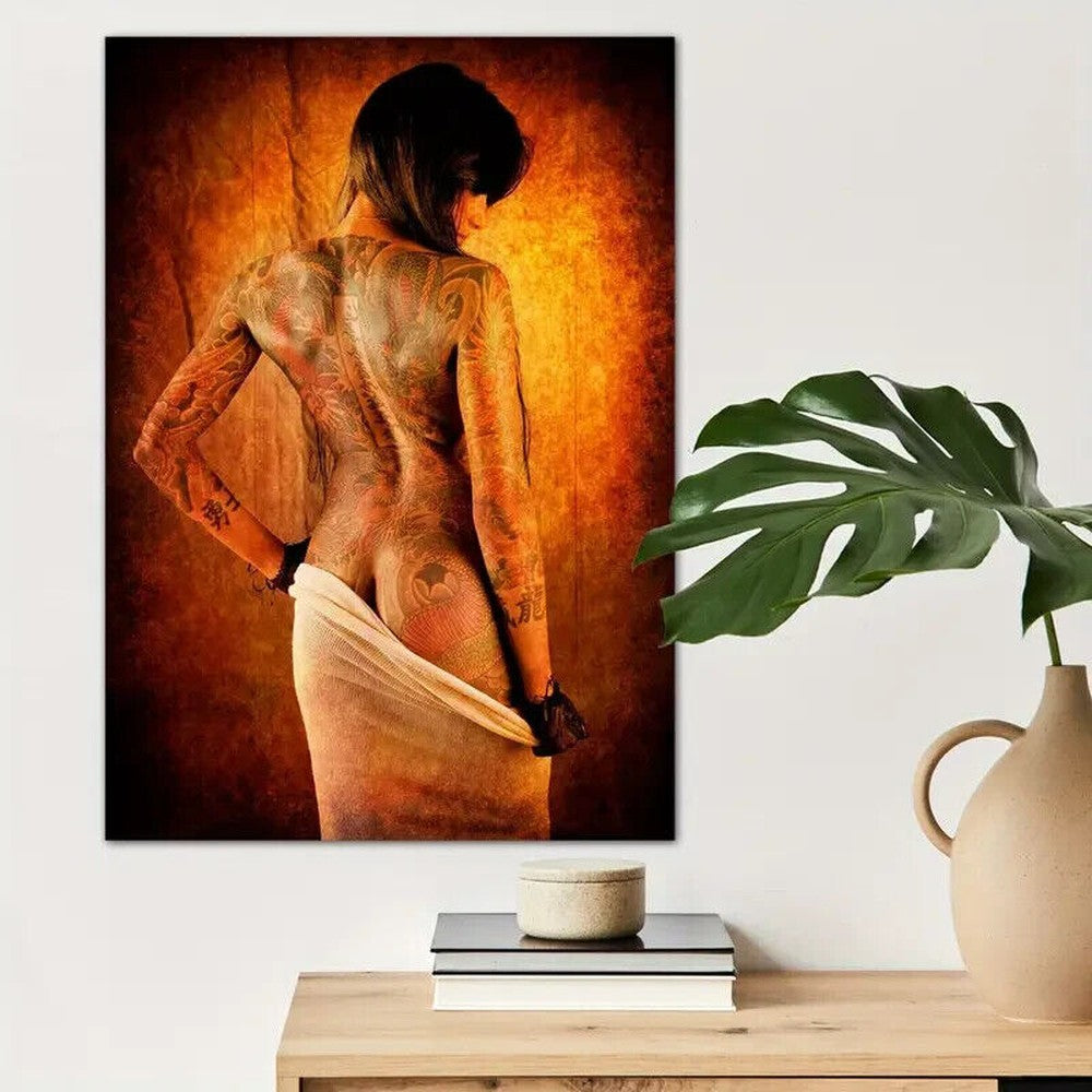 Modern Art Nude Woman With Tattoos Canvas Print 16" x 24" Stunning! NEW! Home & Garden:Home Décor:Posters & Prints Style Your Walls